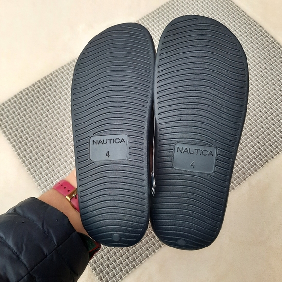 Nautica Stono 4 Spellout Logo Color Block Pool Slides Sandal Vacation 4 NEW  You - Picture 9 of 10